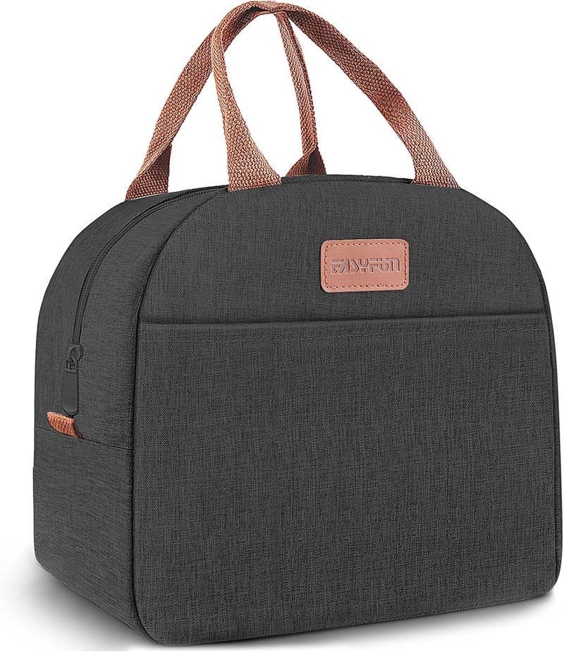 Easyfun Lunch Bag for Women & Men Adult Insulated Lunch Box, Small Leakproof Cooler Food Lunch Containers Reusable High Capacity Lunch Tote Bags for Work, Travel, Outdoor (Black) - Image 1